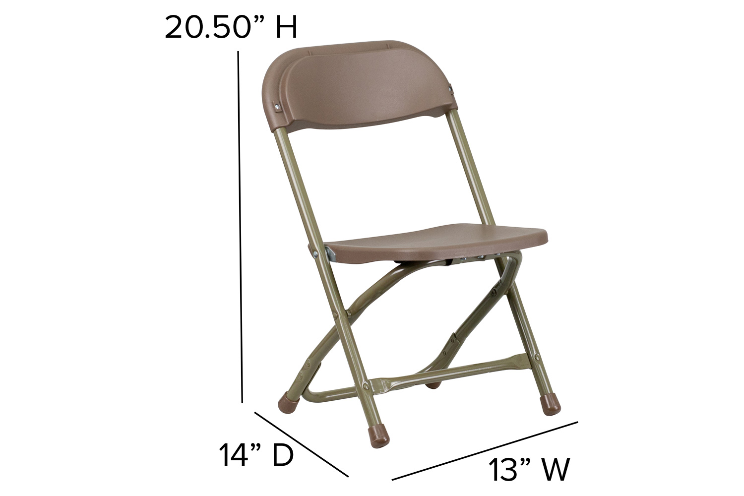 BLNK Timmy Kids Plastic Folding Chair - Brown