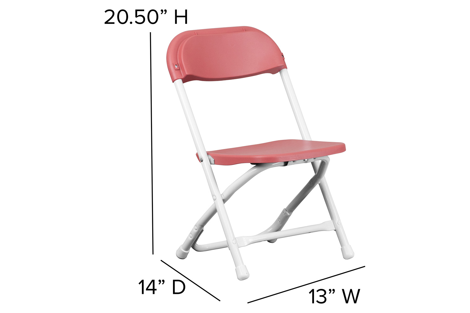 BLNK Timmy Kids Plastic Folding Chair - Burgundy