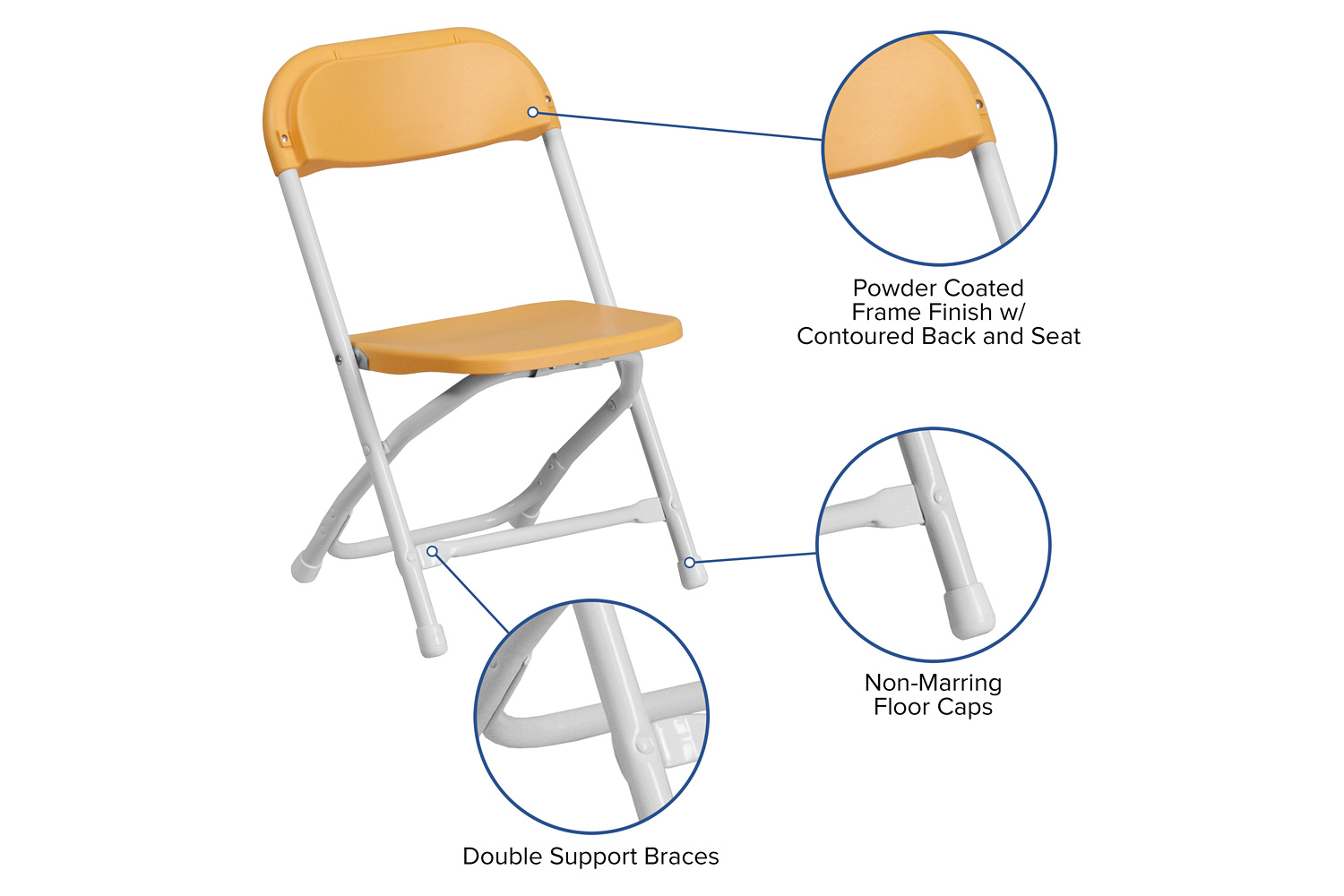 BLNK Timmy Kids Plastic Folding Chair - Yellow