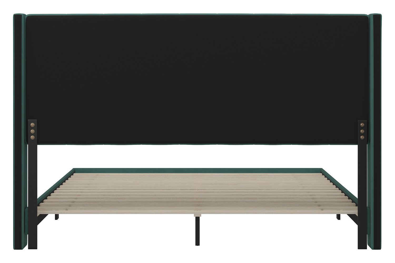 BLNK Bianca Upholstered Platform Bed with Vertical Stitched Wingback Headboard - Emerald, King Size