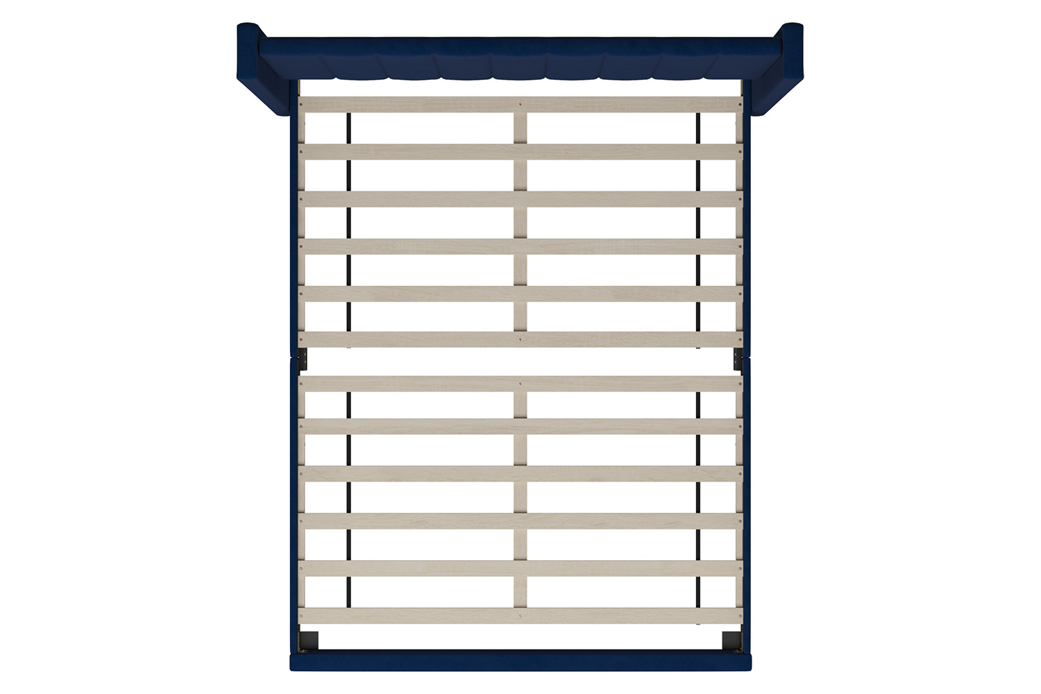BLNK Bianca Upholstered Platform Bed with Vertical Stitched Wingback Headboard - Navy, Full Size