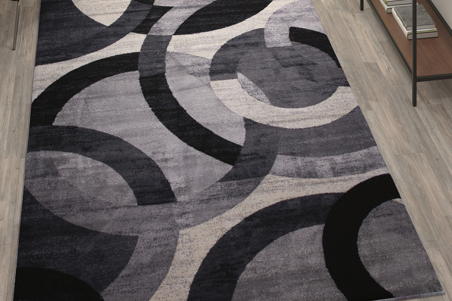 BLNK - Harken Collection Geometric Olefin Area Rug with Jute Backing