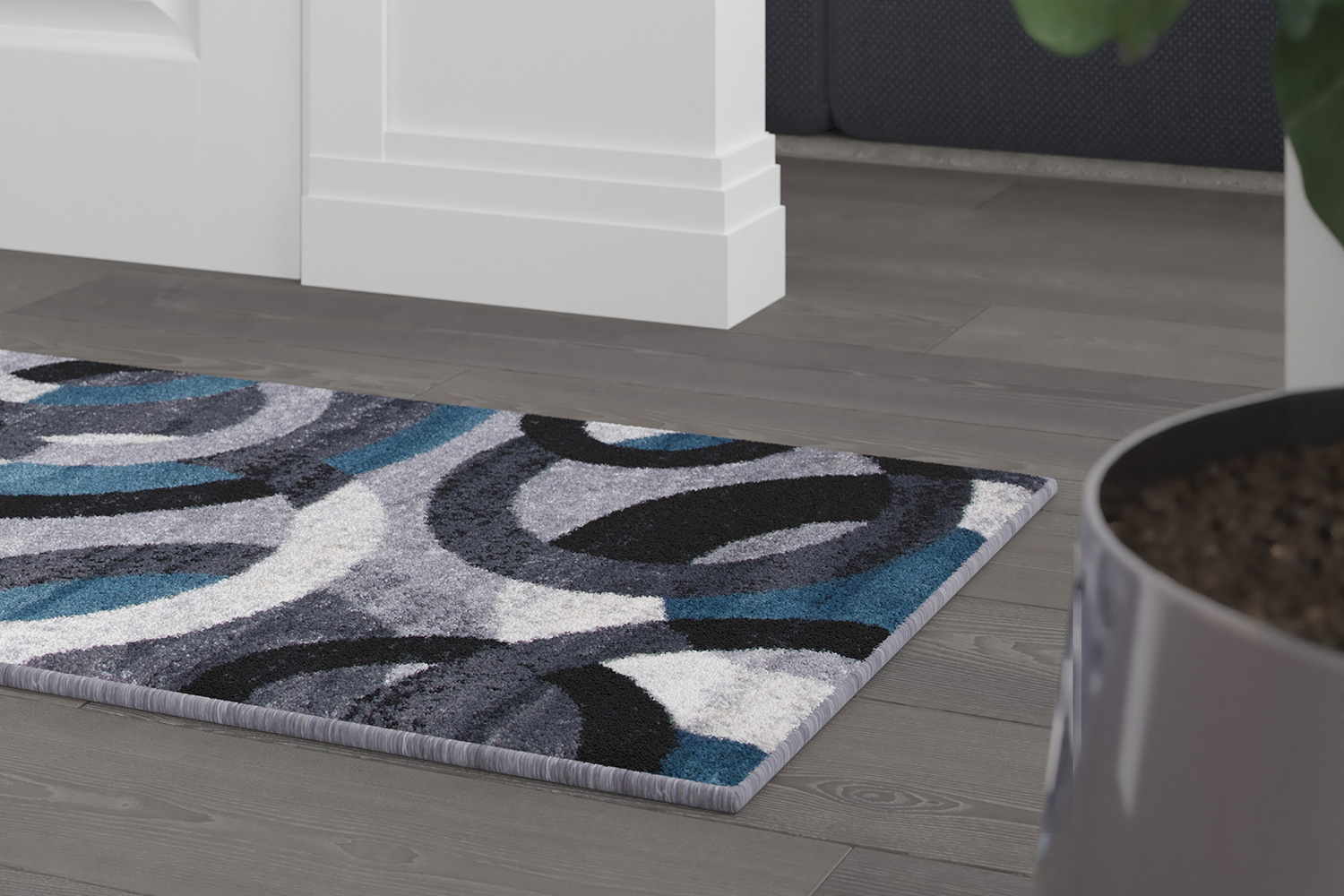BLNK - Harken Collection Geometric Olefin Area Rug with Jute Backing