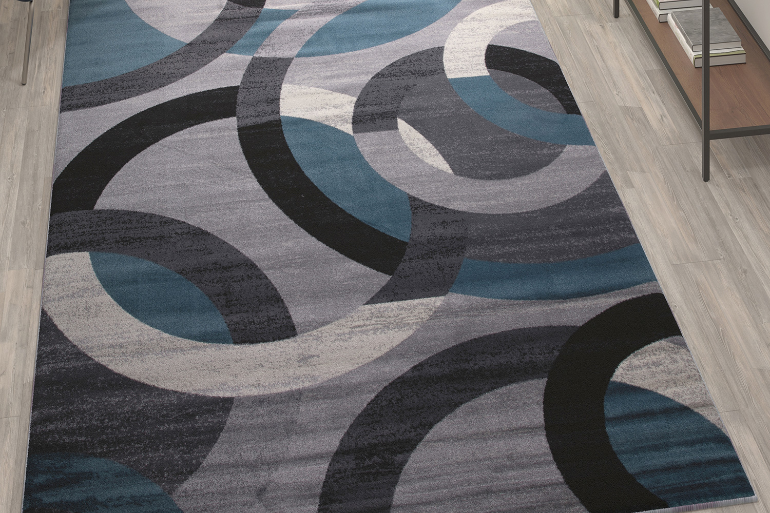 BLNK - Harken Collection Geometric Olefin Area Rug with Jute Backing