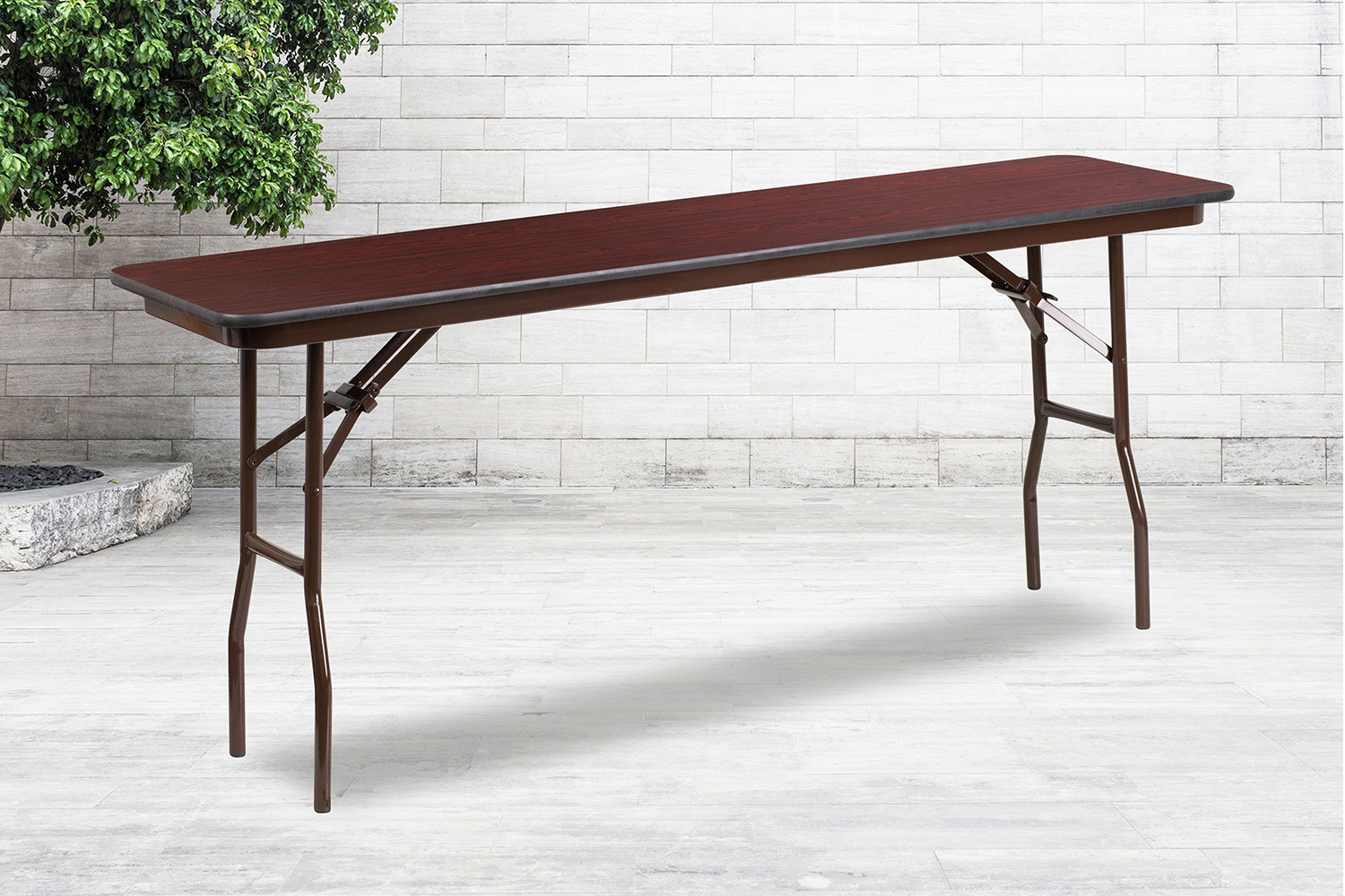 BLNK - Frankie Mahogany Melamine Laminate Folding Training Table