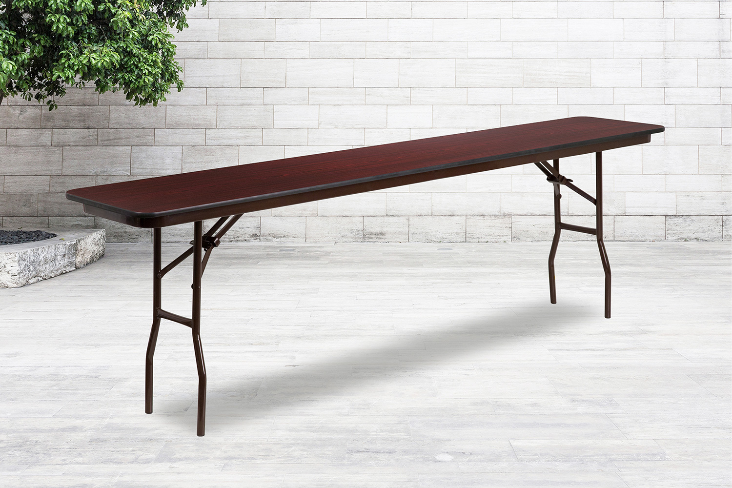 BLNK - Frankie Mahogany Melamine Laminate Folding Training Table