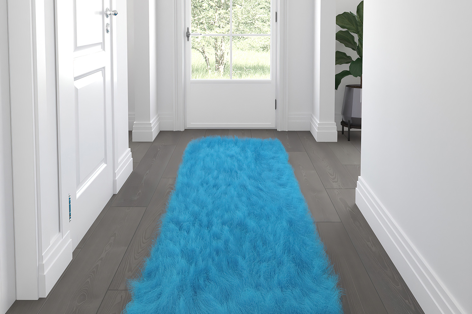 BLNK - Chalet Collection Faux Fur Area Rug with Polyester Backing