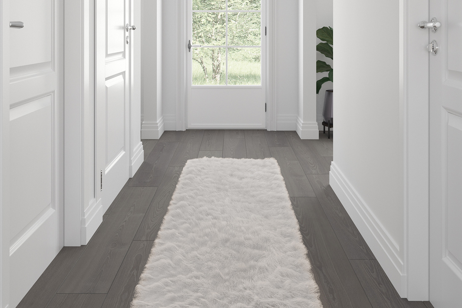 BLNK - Chalet Collection Faux Fur Area Rug with Polyester Backing