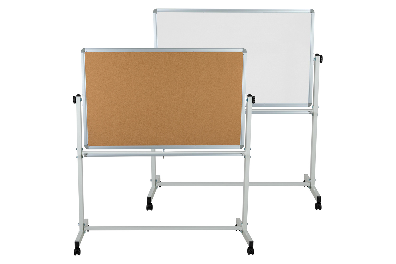 BLNK - HERCULES Series Reversible Mobile Cork Bulletin Board and White Board with Pen Tray