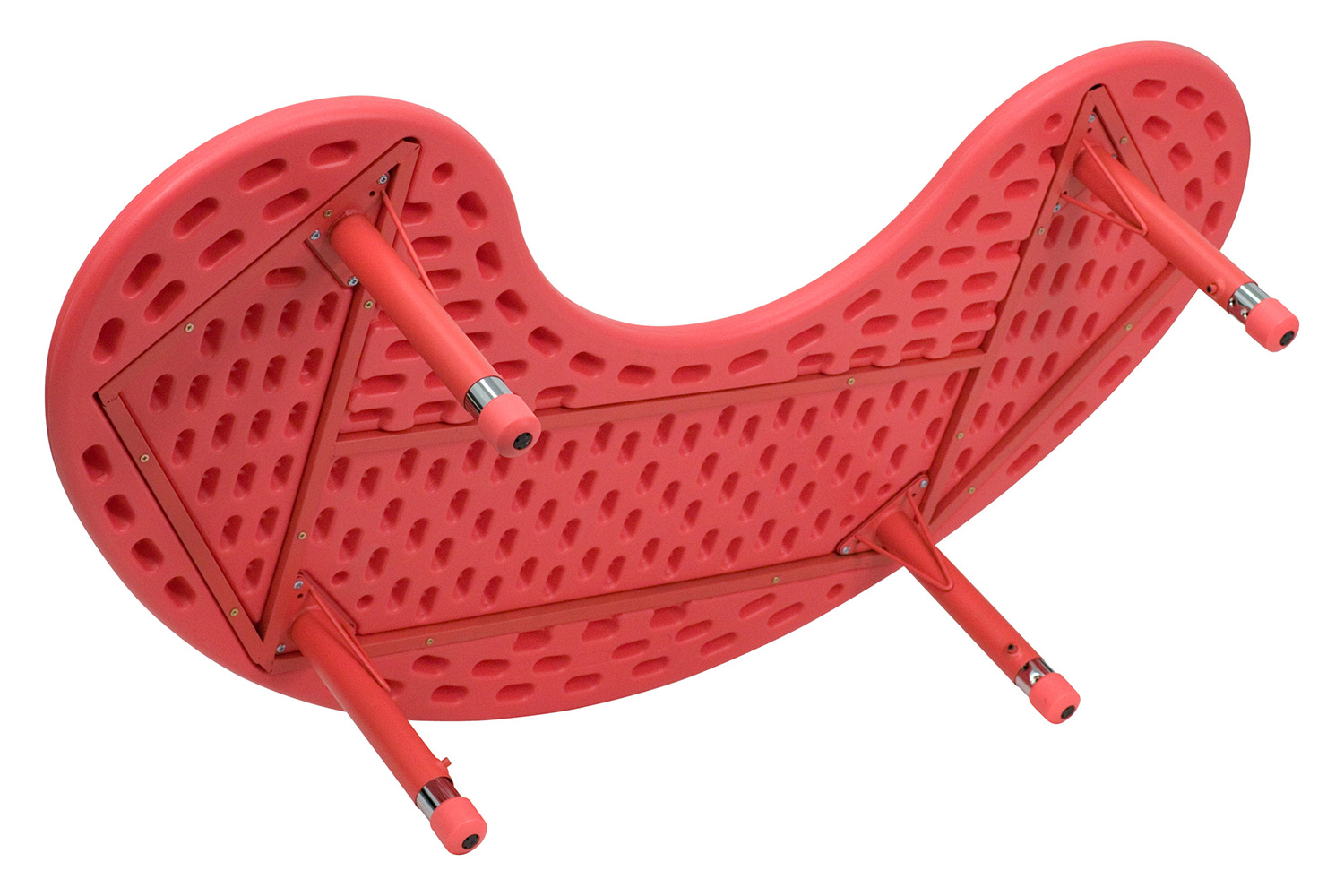 BLNK Wren Half-Moon Plastic Height Adjustable Activity Table - Red