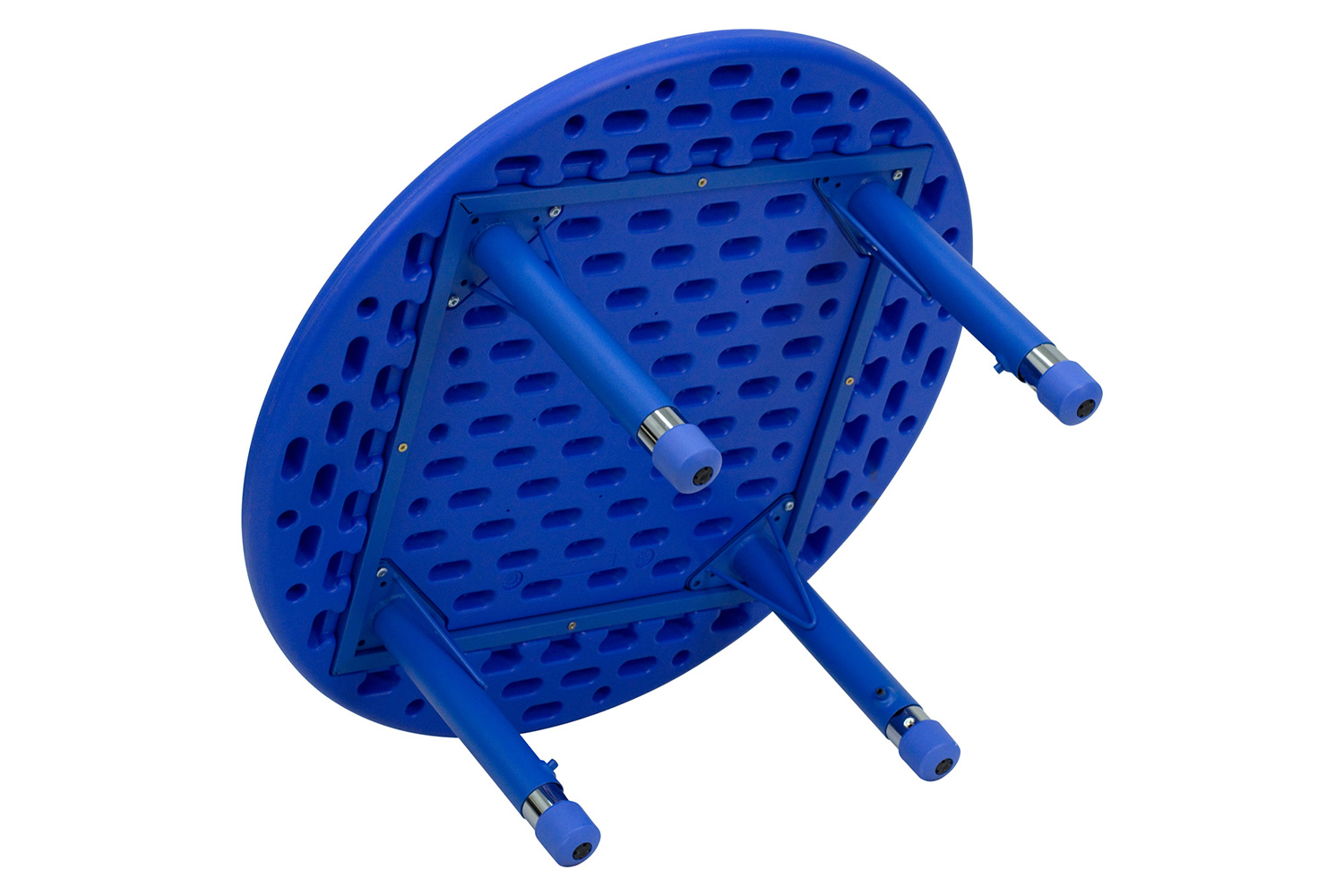 BLNK Wren Round Plastic Adjustable Activity Table - Blue, 33"D