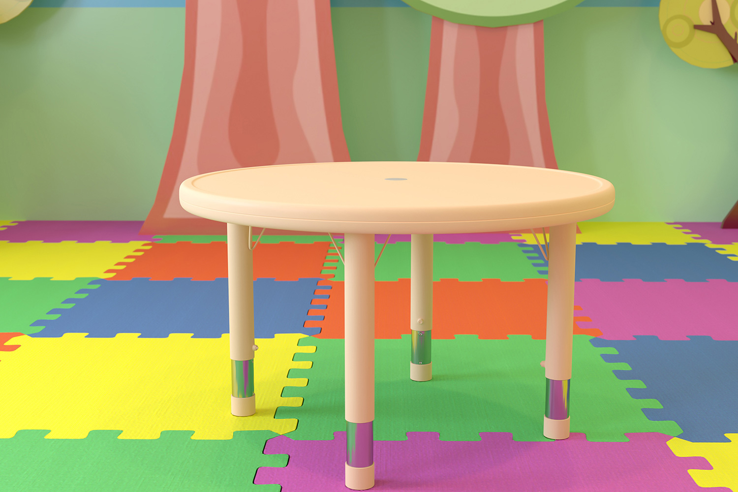 BLNK - Wren Round Plastic Adjustable Activity Table