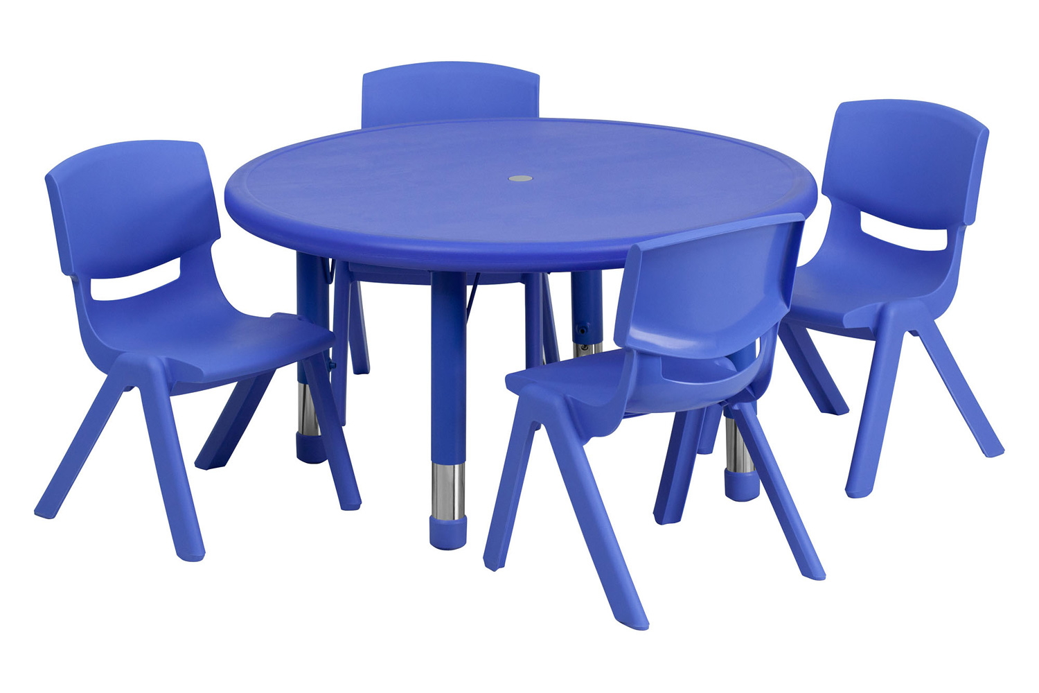 BLNK - Emmy Round Plastic Height Adjustable Activity Table Set