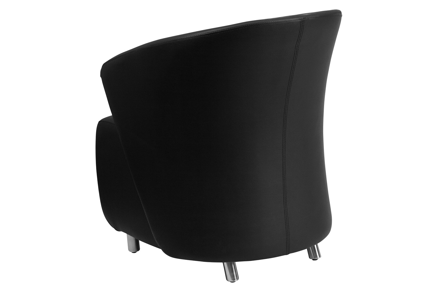 BLNK Pasithea LeatherSoft Curved Barrel Back Lounge Chair - Black