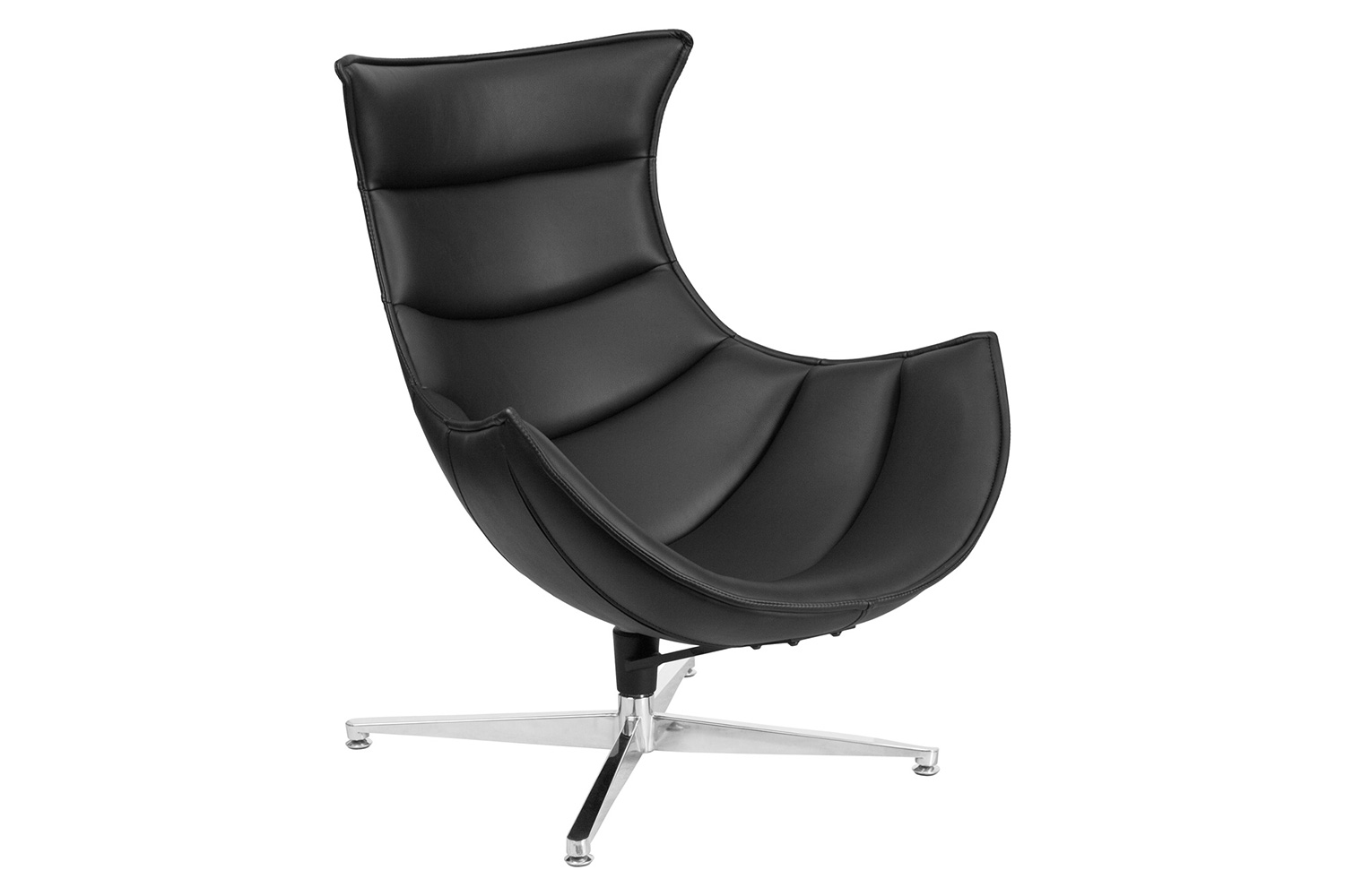 BLNK Pasithea LeatherSoft Swivel Cocoon Chair - Black