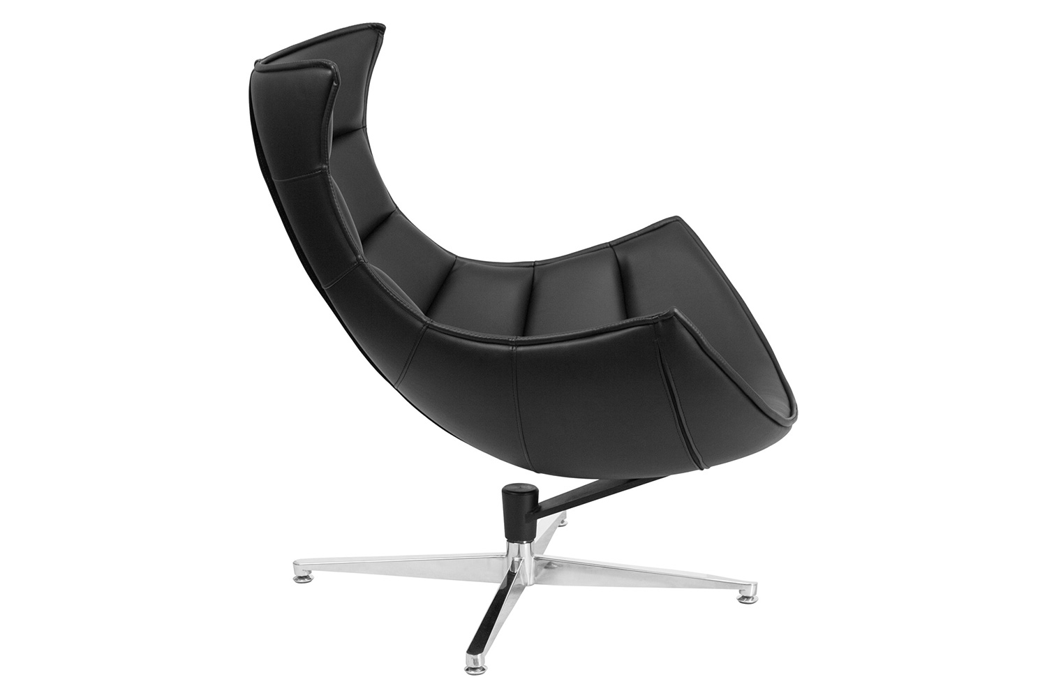 BLNK Pasithea LeatherSoft Swivel Cocoon Chair - Black