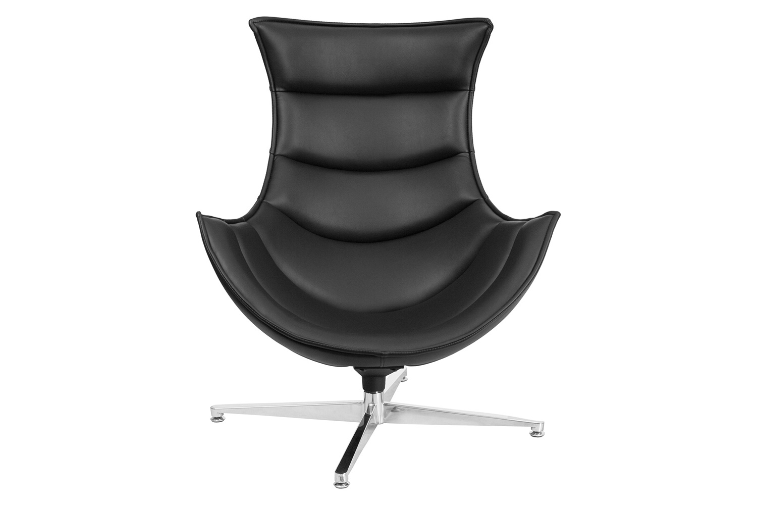 BLNK Pasithea LeatherSoft Swivel Cocoon Chair - Black