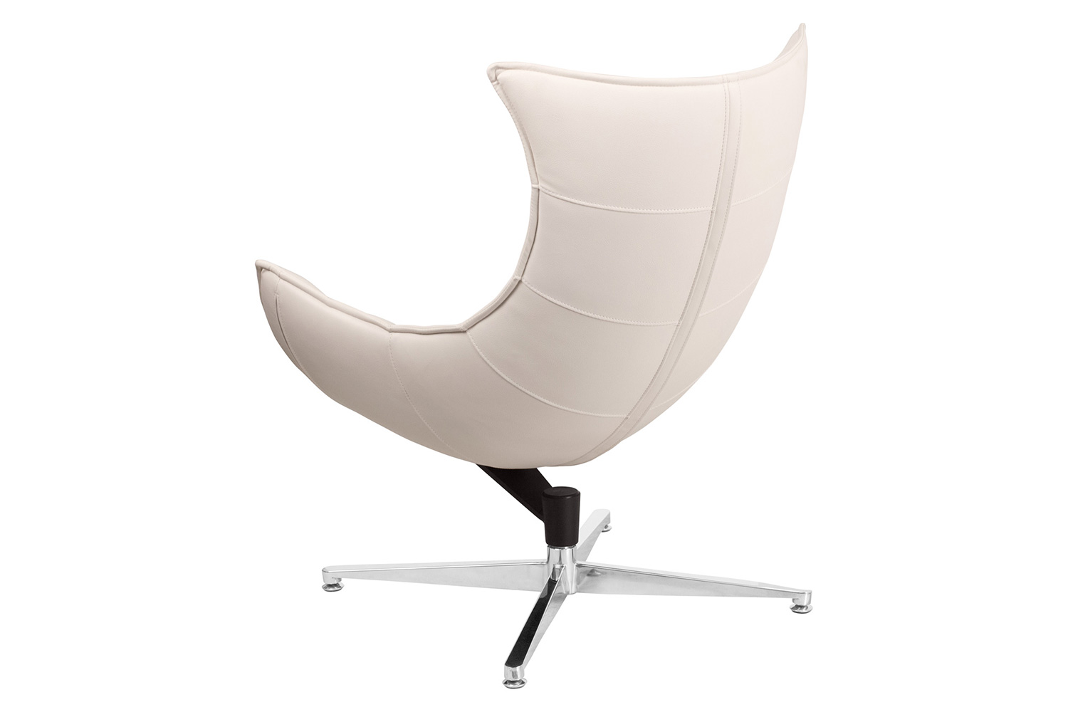 BLNK Pasithea LeatherSoft Swivel Cocoon Chair - Creamy White