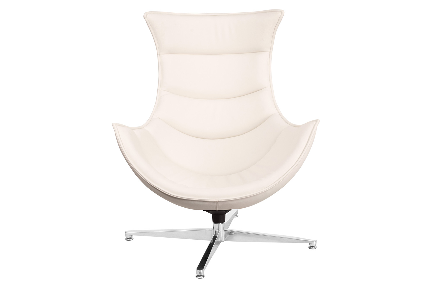 BLNK Pasithea LeatherSoft Swivel Cocoon Chair - Creamy White