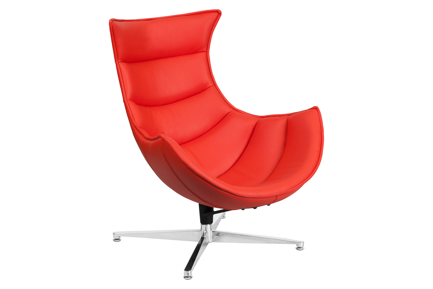 BLNK Pasithea LeatherSoft Swivel Cocoon Chair - Red