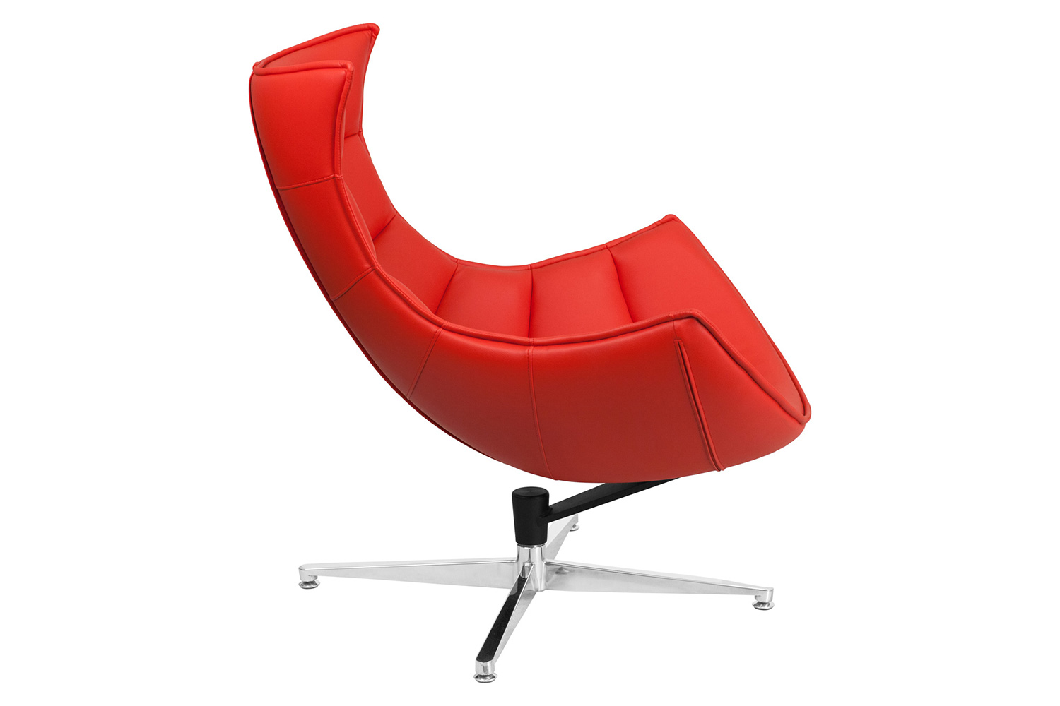 BLNK Pasithea LeatherSoft Swivel Cocoon Chair - Red