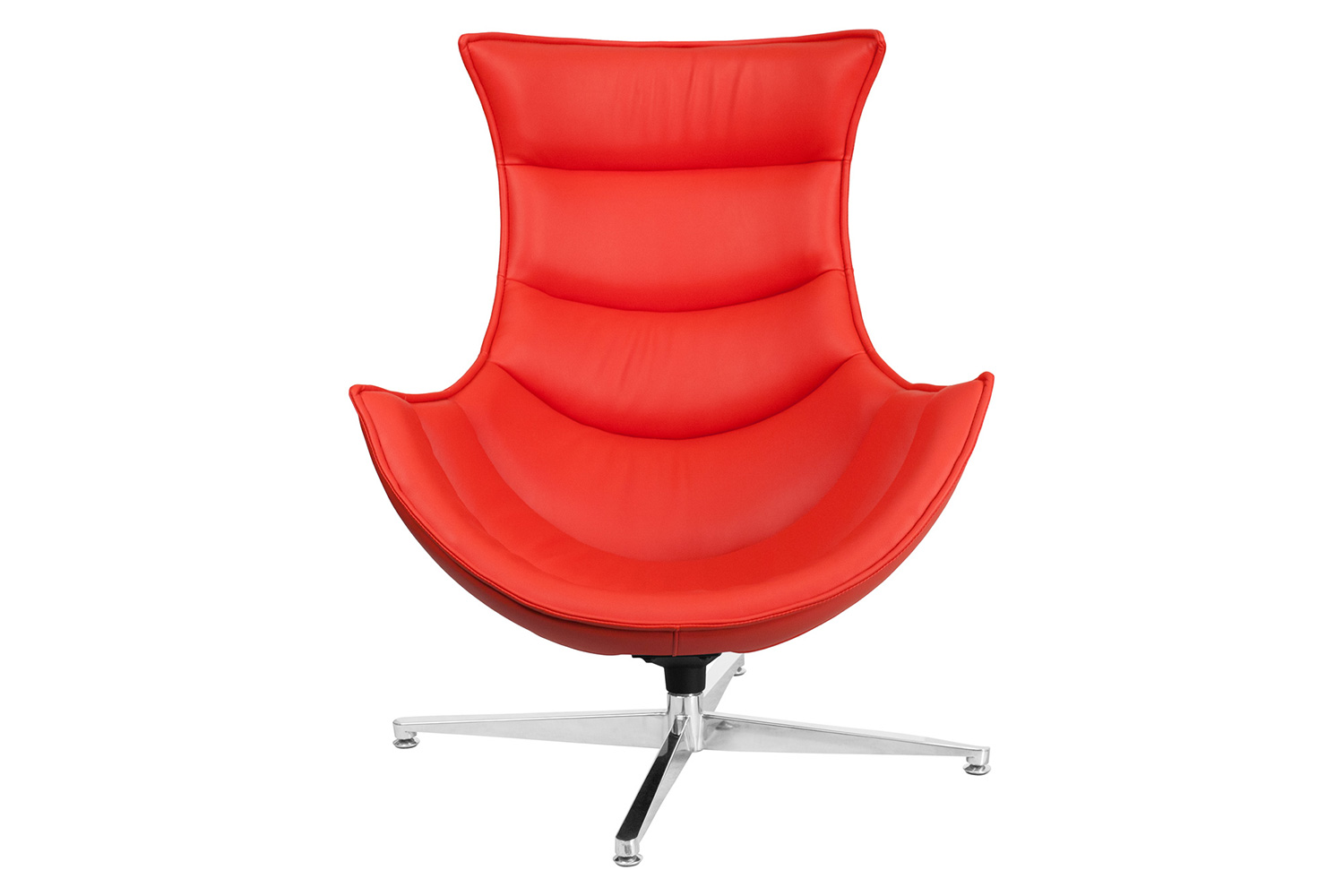BLNK Pasithea LeatherSoft Swivel Cocoon Chair - Red