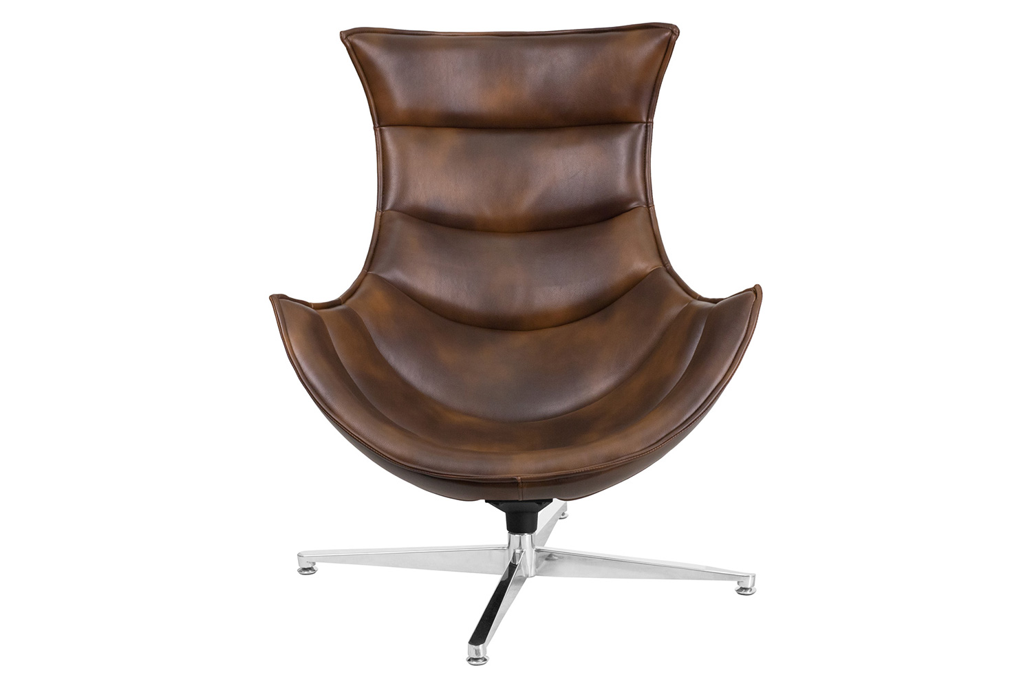BLNK Pasithea LeatherSoft Swivel Cocoon Chair - Bomber Jacket