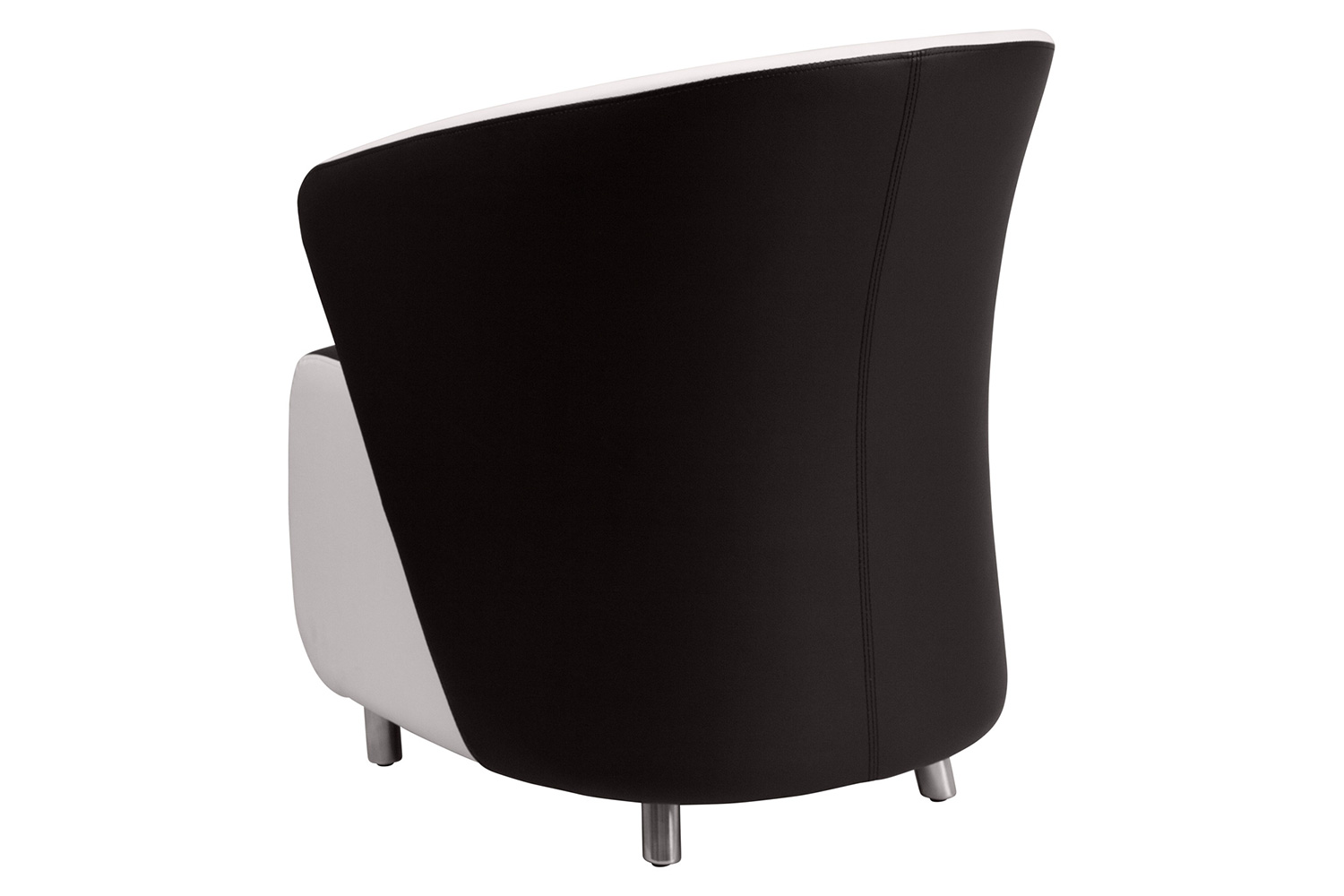 BLNK Pasithea LeatherSoft Curved Barrel Back Lounge Chair - Black/Melrose White