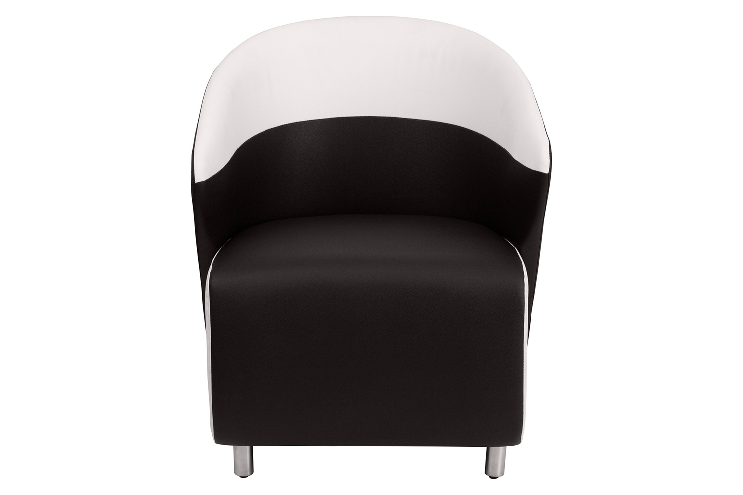 BLNK Pasithea LeatherSoft Curved Barrel Back Lounge Chair - Black/Melrose White