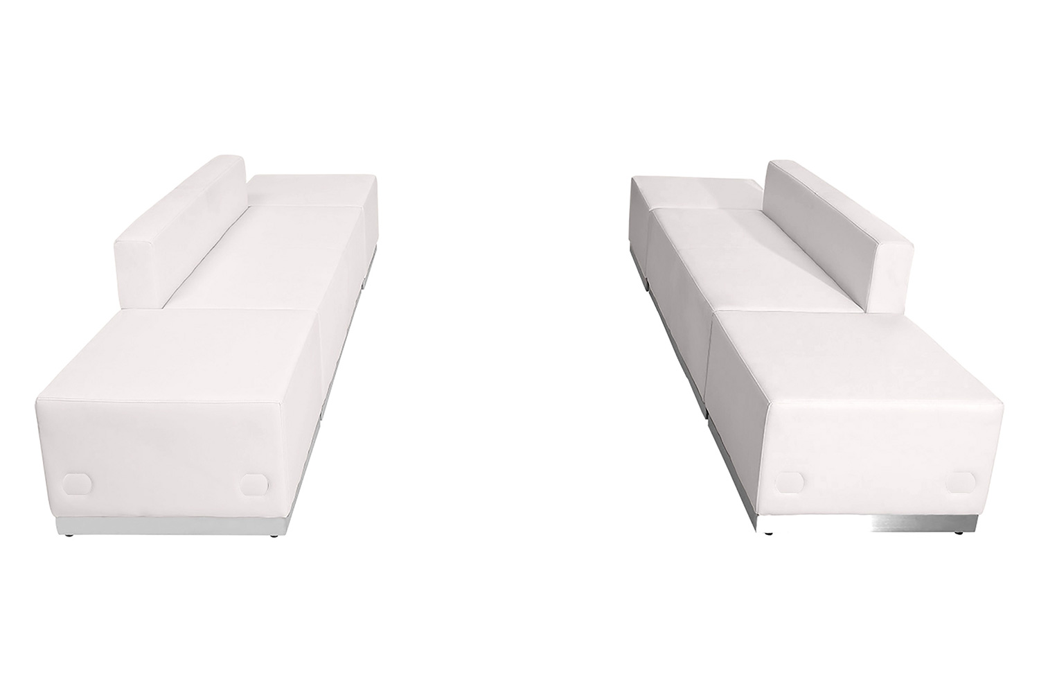 BLNK HERCULES Alon Series Set 8 LeatherSoft Reception Configuration 6 Pieces - Melrose White