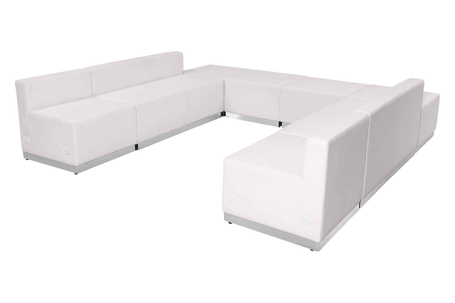 BLNK HERCULES Alon Series Set 4 LeatherSoft Reception Configuration 8 Pieces - Melrose White