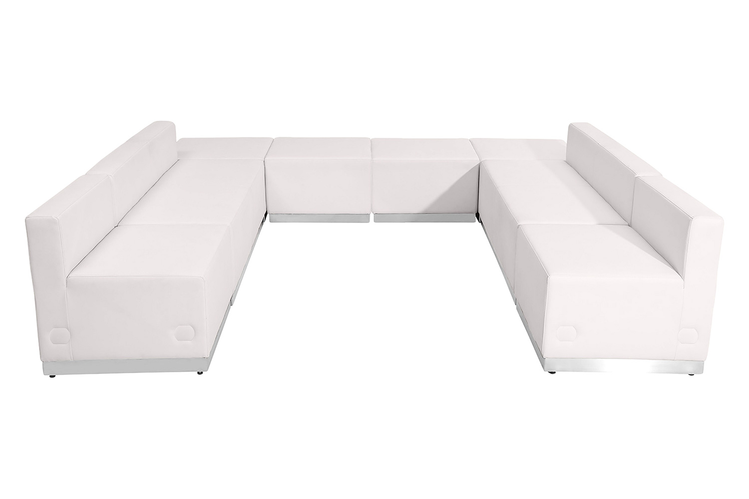 BLNK HERCULES Alon Series Set 4 LeatherSoft Reception Configuration 8 Pieces - Melrose White