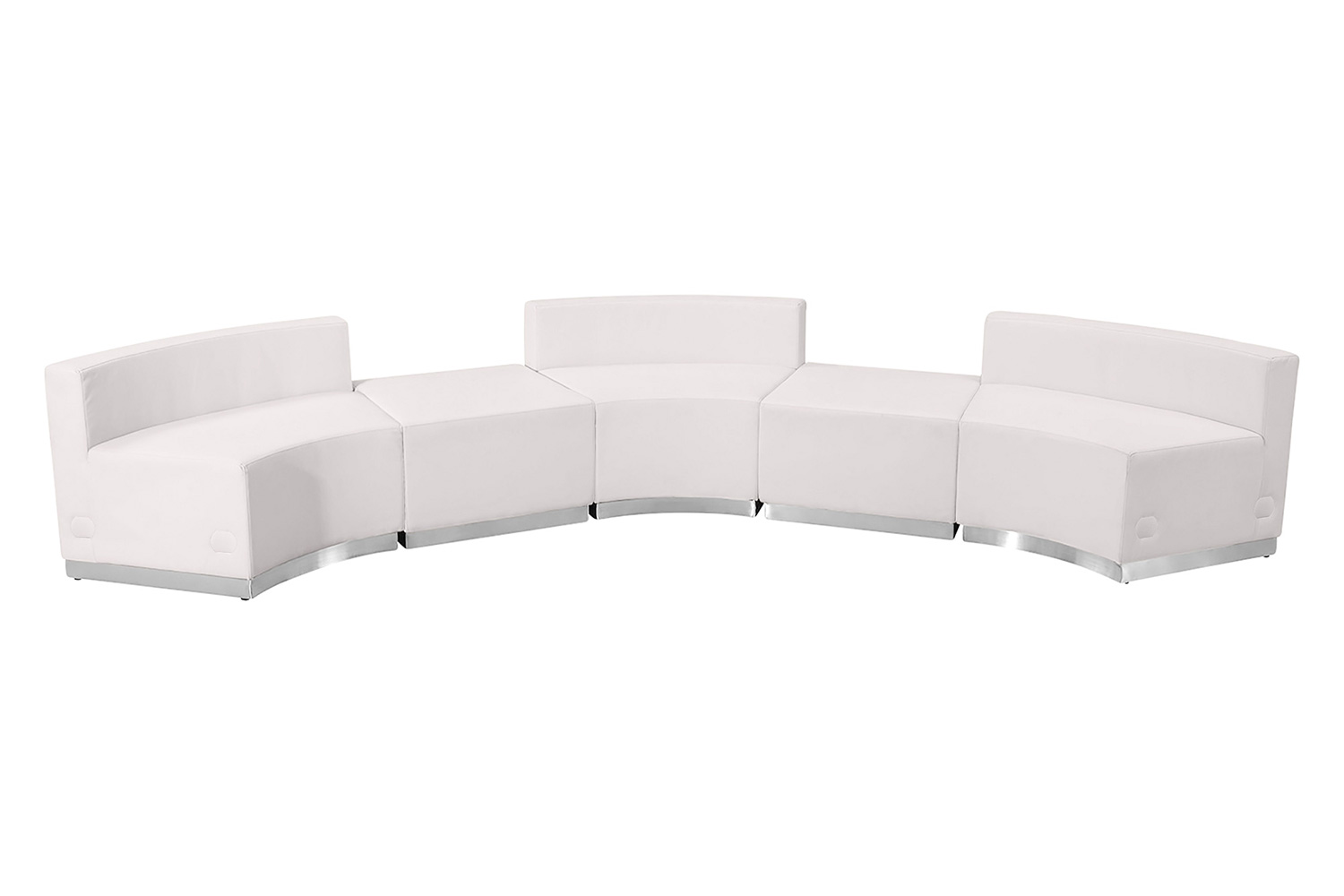 BLNK HERCULES Alon Series Set 4 LeatherSoft Reception Configuration 5 Pieces - Melrose White