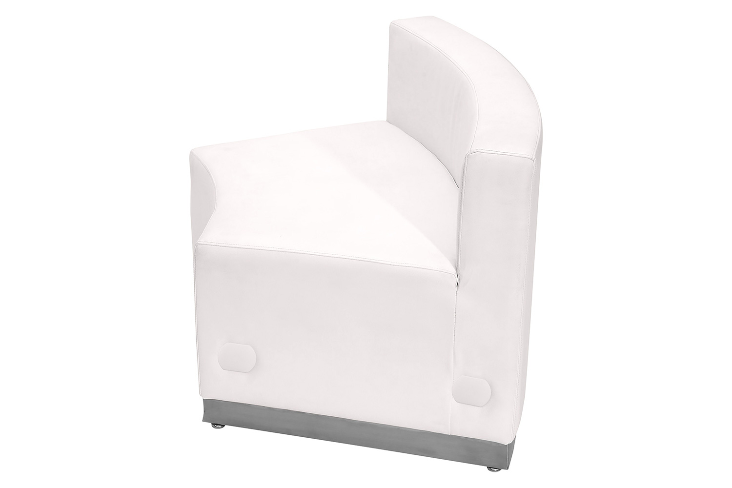 BLNK HERCULES Alon Series LeatherSoft Concave Chair with Brushed Stainless Steel Base - Melrose White