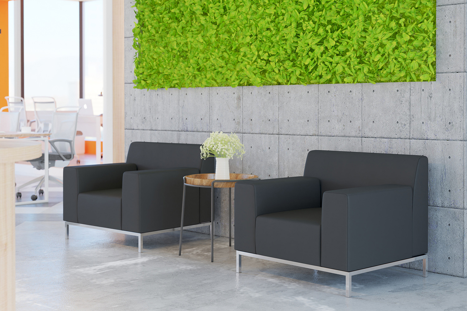 BLNK - HERCULES Definity Series LeatherSoft Contemporary Chair with Stainless Steel Frame