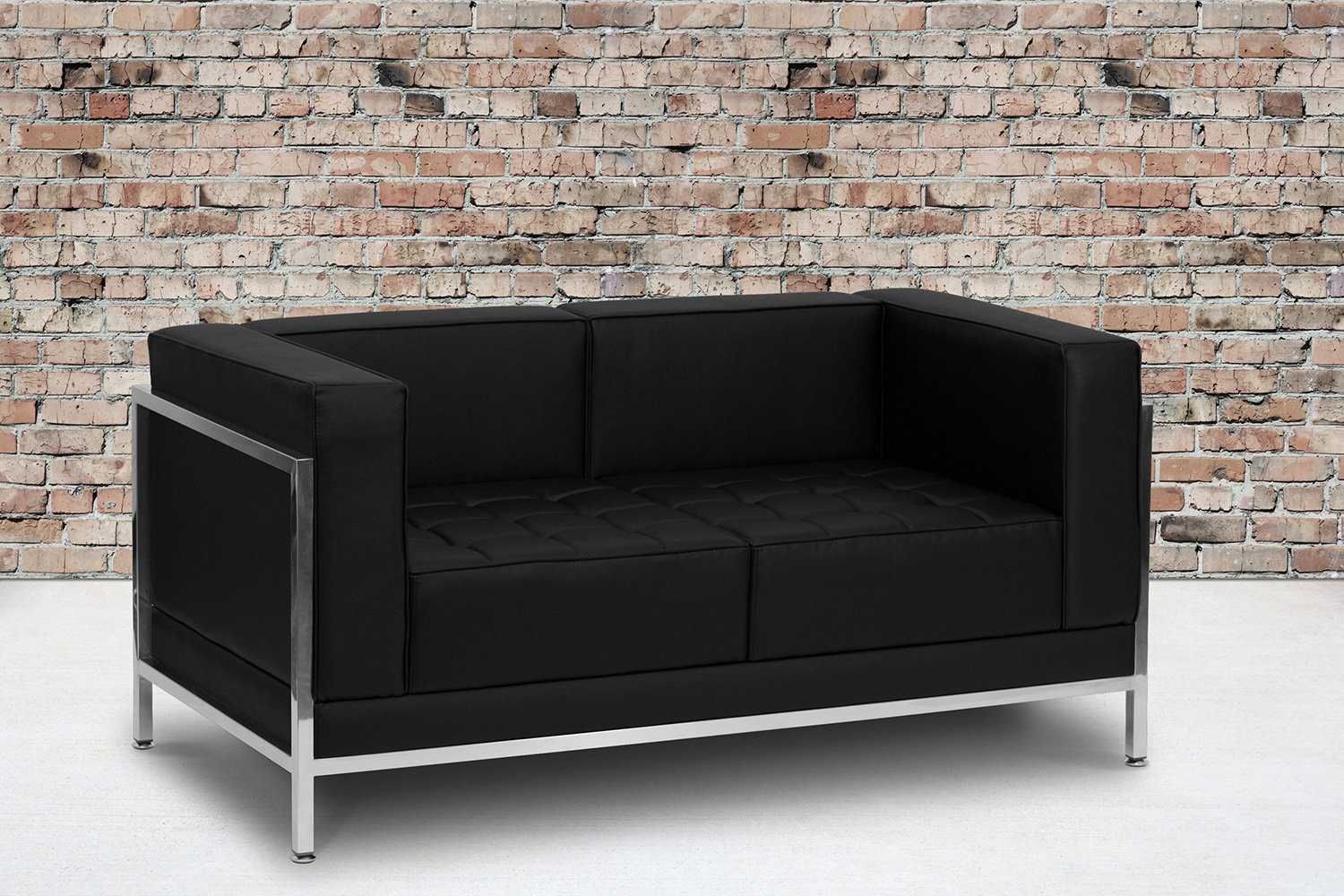 BLNK - HERCULES Imagination Series LeatherSoft Contemporary Loveseat with Encasing Frame