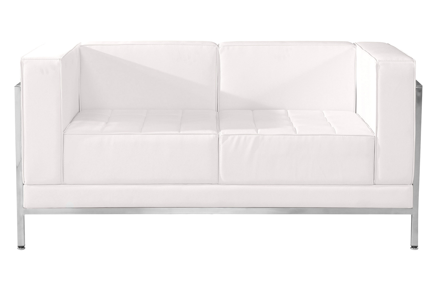 BLNK HERCULES Imagination Series LeatherSoft Contemporary Loveseat with Encasing Frame - Melrose White