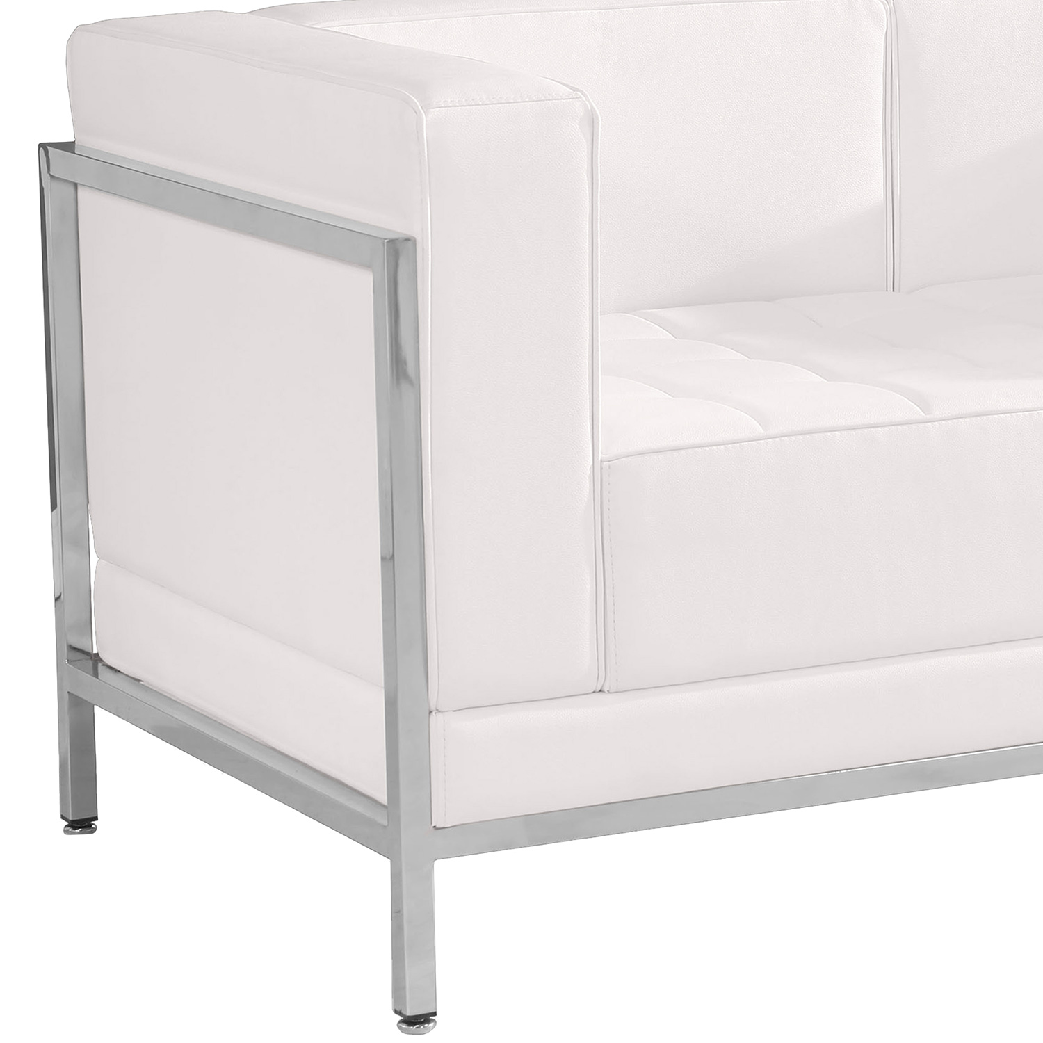 BLNK HERCULES Imagination Series LeatherSoft Contemporary Loveseat with Encasing Frame - Melrose White
