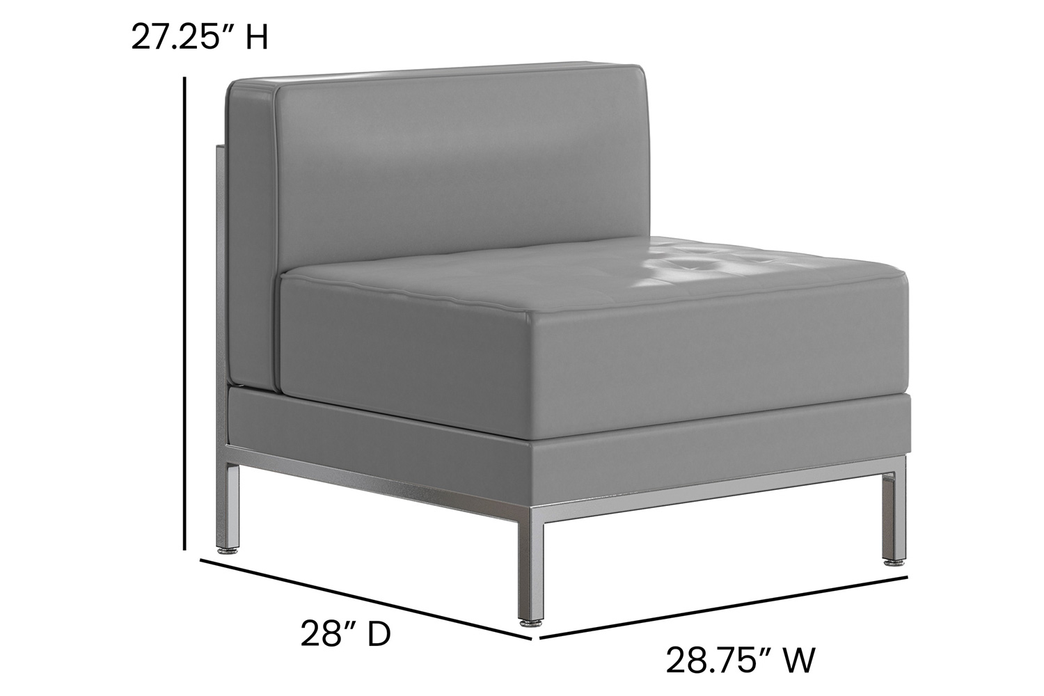 BLNK HERCULES Imagination Series LeatherSoft Contemporary Middle Chair - Gray