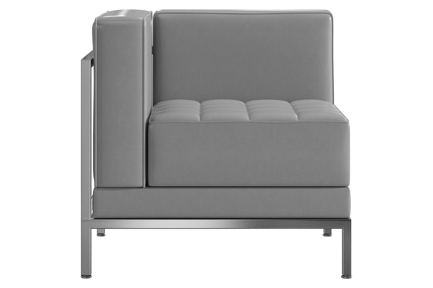 BLNK HERCULES Imagination Series LeatherSoft Contemporary Right Corner Chair with Encasing Frame - Gray