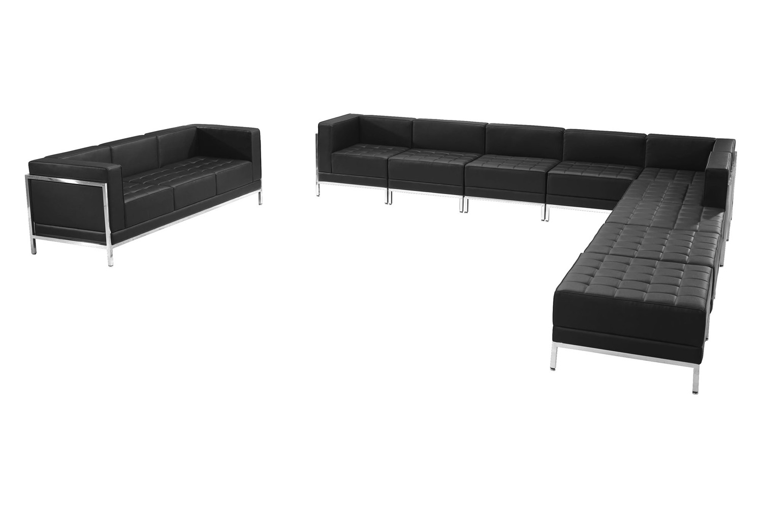 BLNK - HERCULES Imagination Series LeatherSoft Sectional and Sofa Set 10 Pieces