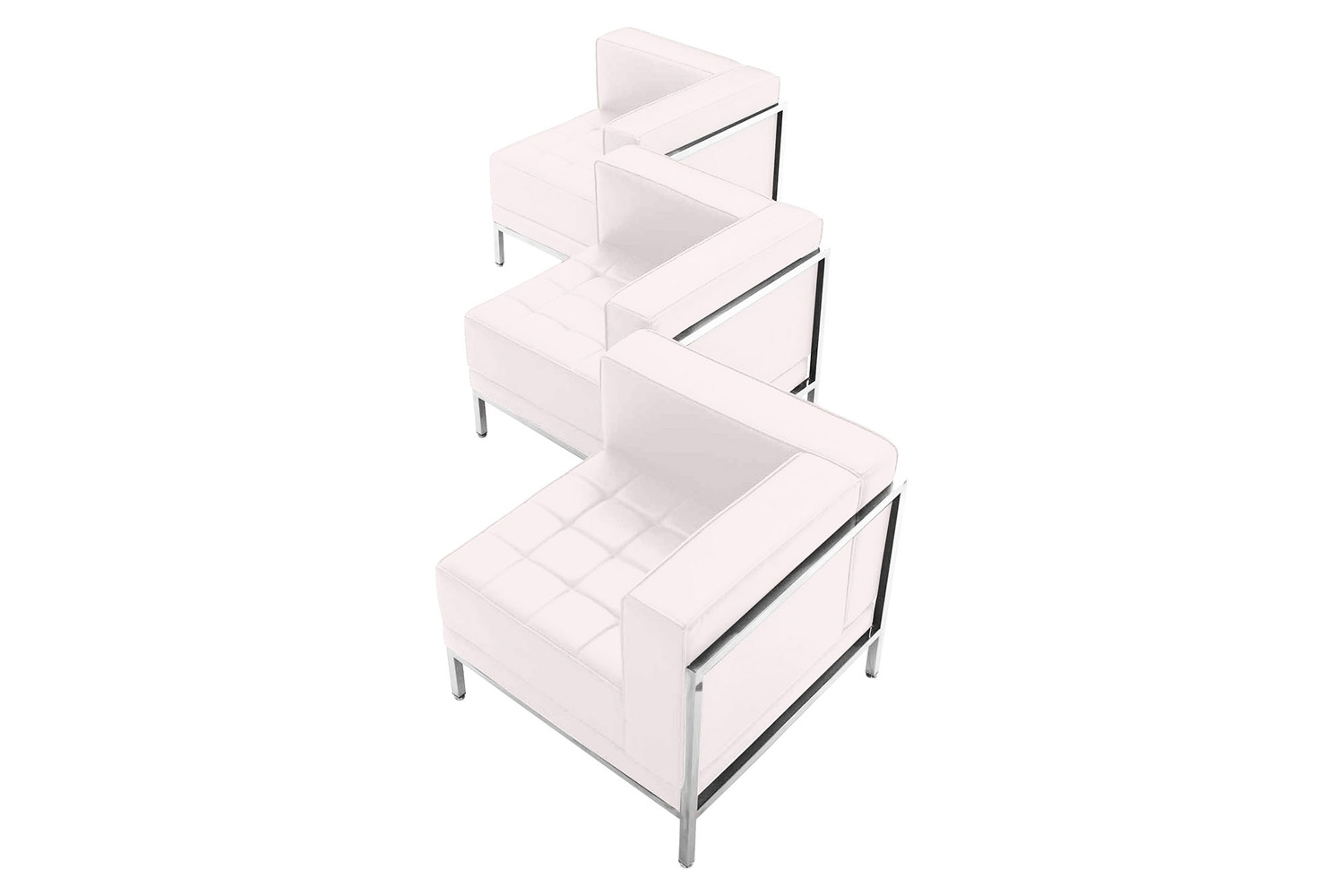 BLNK - HERCULES Imagination Series LeatherSoft Corner Chair Set 3 Piece