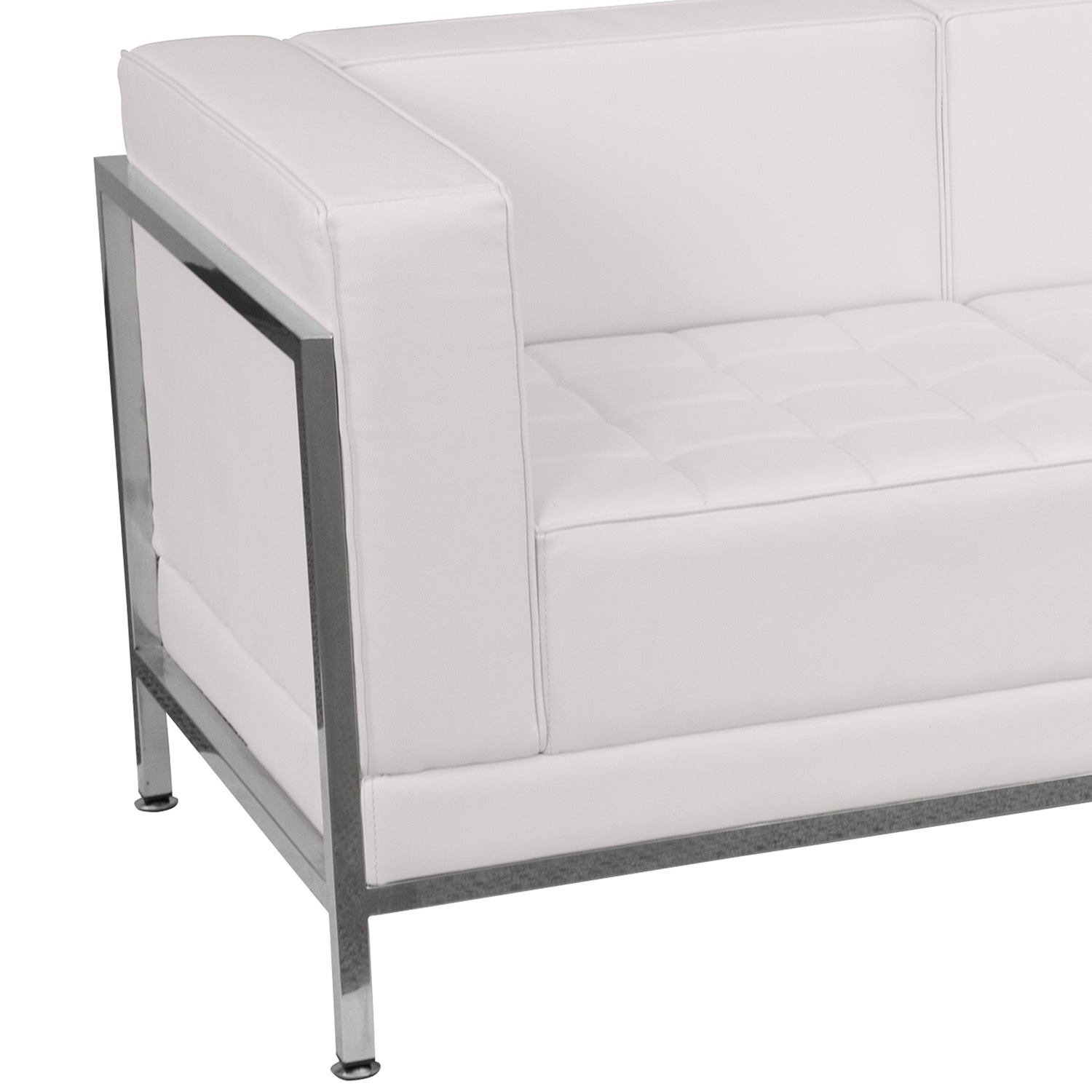 BLNK HERCULES Imagination Series LeatherSoft Contemporary Sofa with Encasing Frame - Melrose White