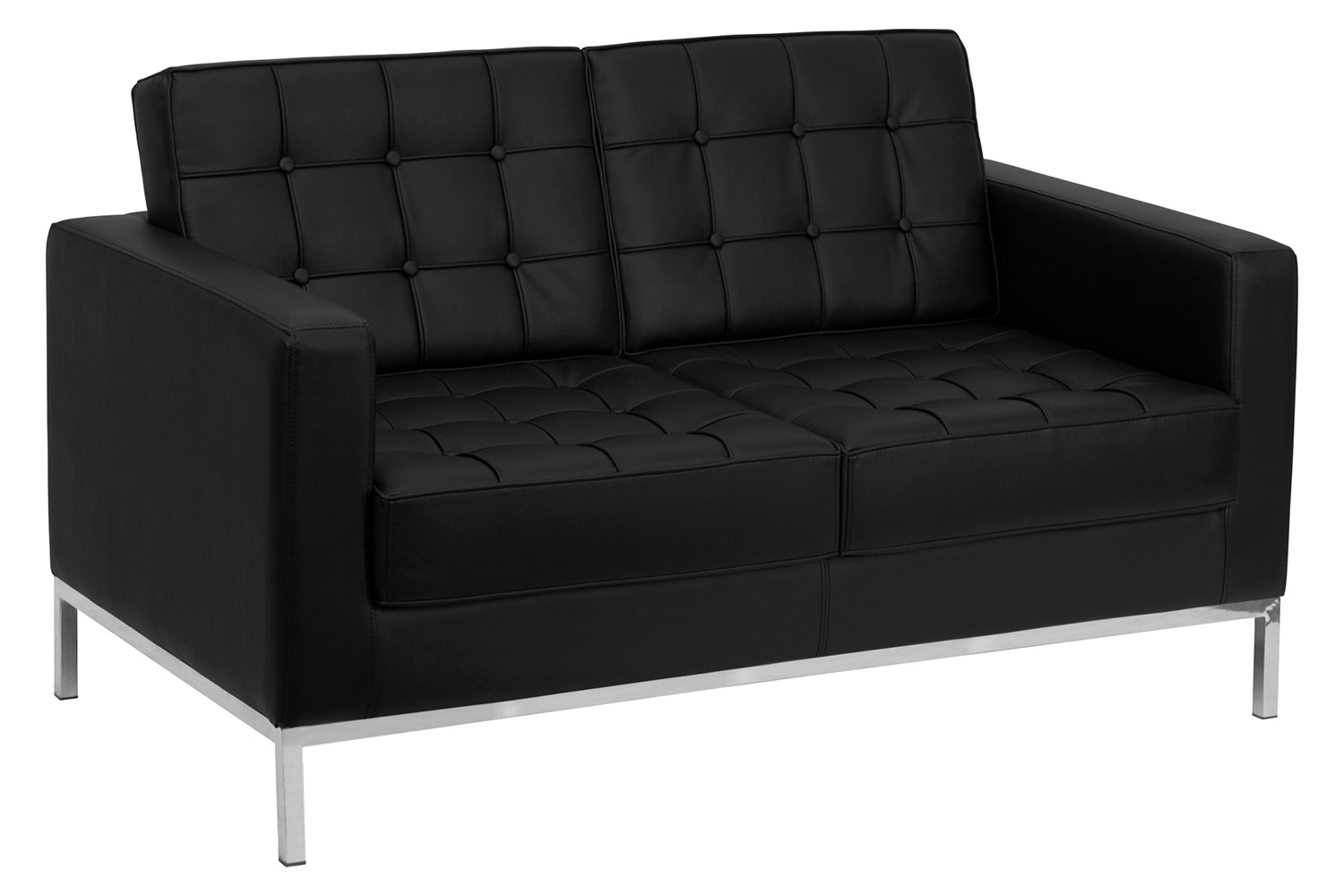 BLNK - HERCULES Lacey Series LeatherSoft Contemporary Loveseat with Stainless Steel Frame