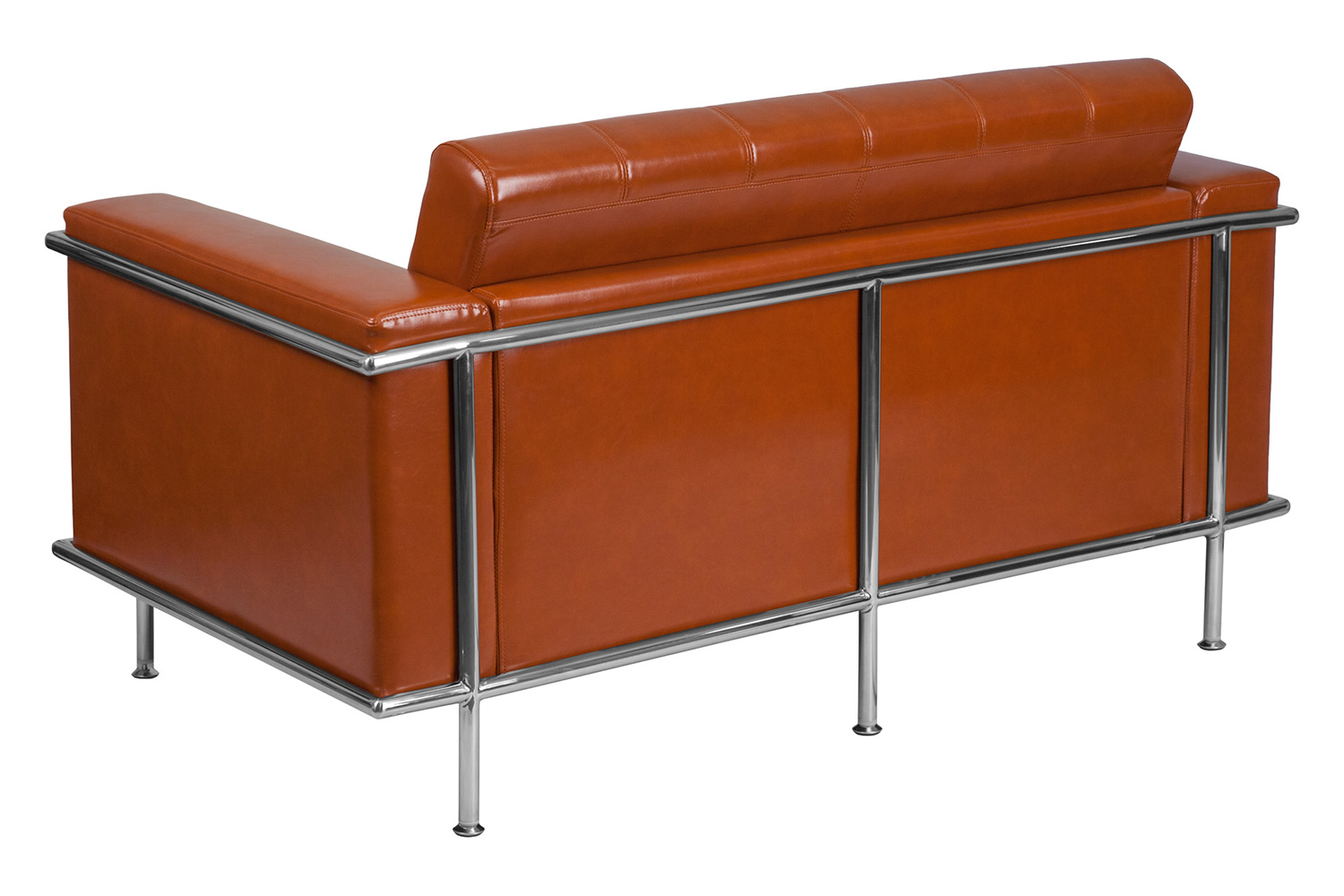 BLNK - HERCULES Lesley Series LeatherSoft Contemporary Loveseat with Encasing Frame in Cognac