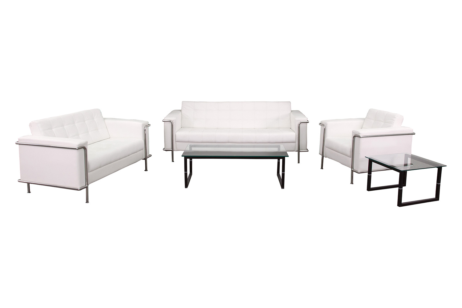 BLNK HERCULES Lesley Series LeatherSoft Reception Set - Melrose White