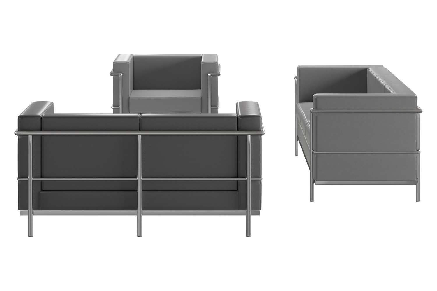 BLNK HERCULES Regal Series LeatherSoft Reception Set - Gray
