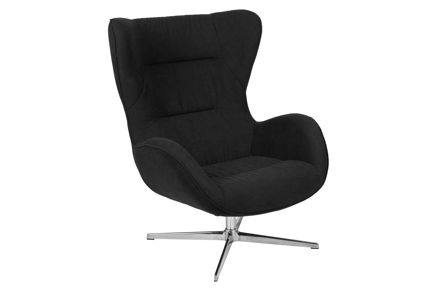BLNK Rally Fabric Swivel Wing Chair - Black