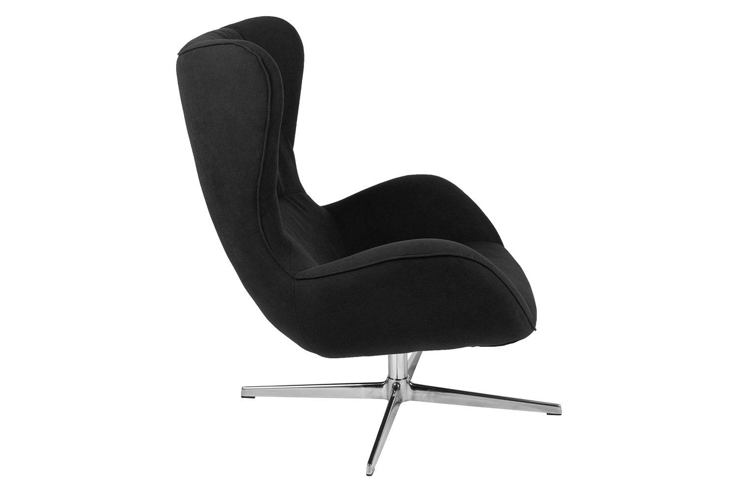 BLNK Rally Fabric Swivel Wing Chair - Black