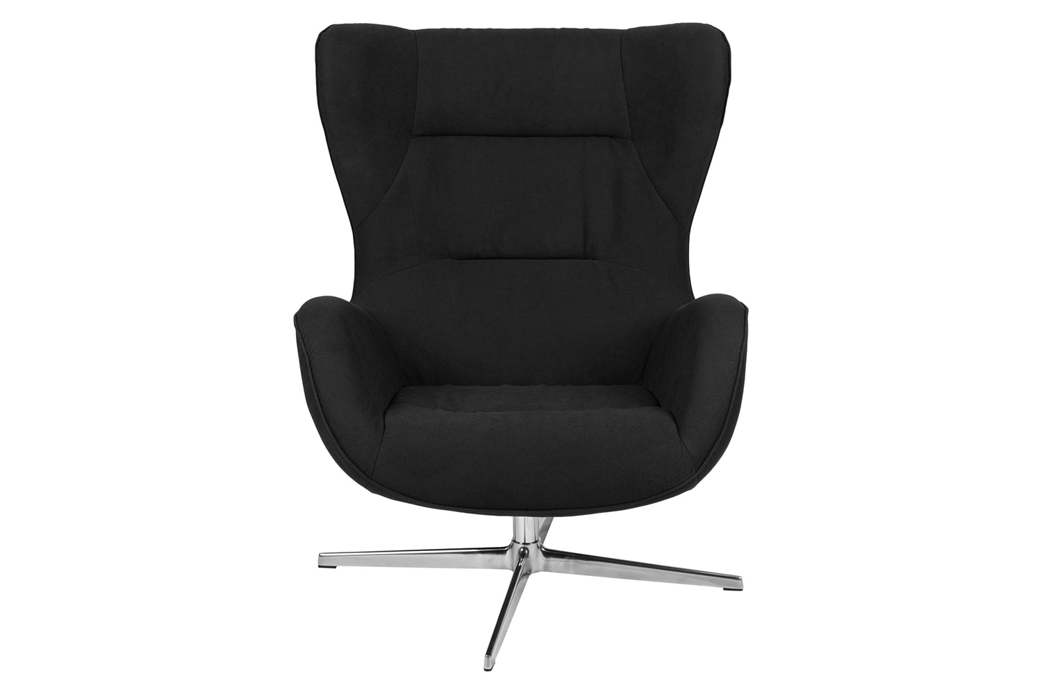 BLNK Rally Fabric Swivel Wing Chair - Black